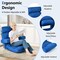 Foldable Floor Sofa Chair with 6-Position Adjustable Headrest and Metal Frame